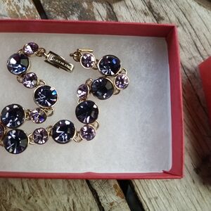 Givency Chic Gold and Purple Crystal Bracelet